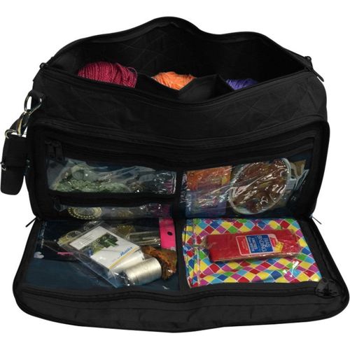 a suitcase filled with clothing and other items 
