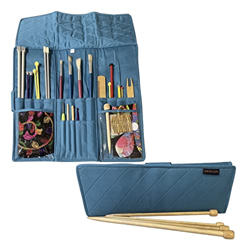  QZLKNIT Knitting Needle Case, Portable Crochet Needle Case,  Travel Organizer Storage Bag for Knitting Needles and Other Accessories  (Bag Only) : Arts, Crafts & Sewing