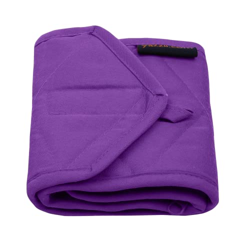a purple blanket is sitting on a purple blanket 