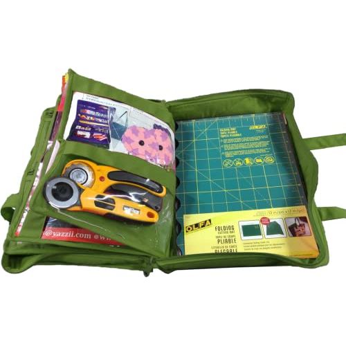 CA880G - Green - Quilter's Project Bag  - Filled/Sewing Mat