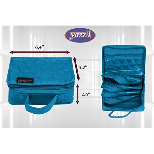 Yazzii 4 Pocket Organizer Storage Bag for Crafts Toiletries Cosmetics Aqua