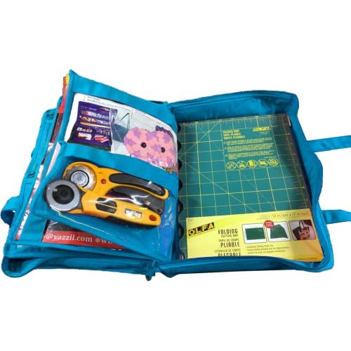 CA880A - Aqua - Quilter's Project Bag  - Filled/Sewing Mat