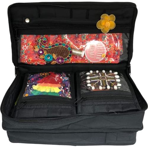 a suitcase with flowers and flowers on it 