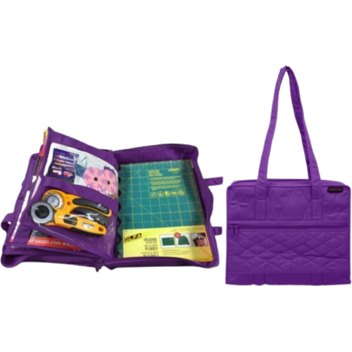 CA880P - Purple - Quilter's Project Bag  - Filled/Sewing Mat